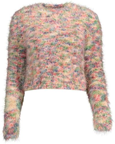 Desigual Baumwollpullover mit Kontrastdetails - Pink