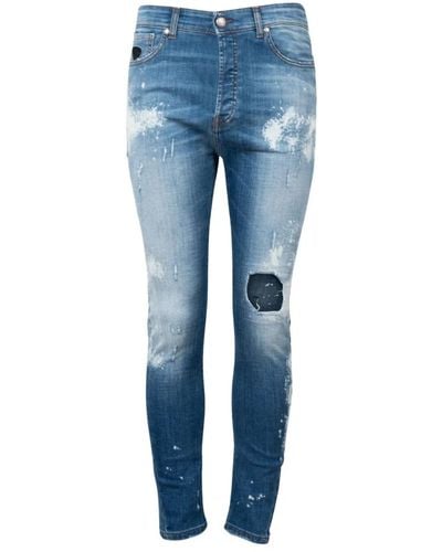 John Richmond Jeans skinny con effetto consumato - Blu