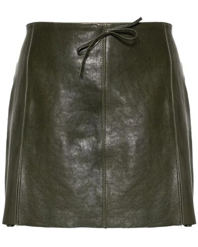 Paloma Wool Leather skirt - Verde
