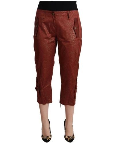 Just Cavalli Cropped trousers - Rojo