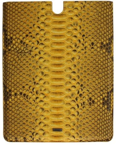 Dolce & Gabbana Sleek Python Snakeskin Tablet Case - Yellow