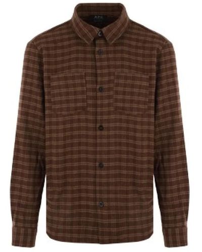A.P.C. Casual Shirts - Brown
