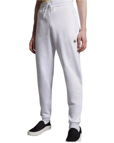 Moncler Upgrade deine Garderobe mit stilvollen Baumwoll-Sweatpants - Weiß