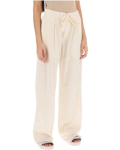 Birkenstock Pantaloni da pigiama in popeline organica a righe - Neutro