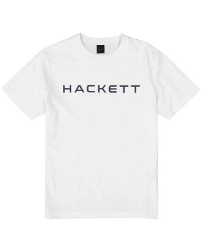 Hackett Buffalo leder baumwoll t-shirt - Weiß