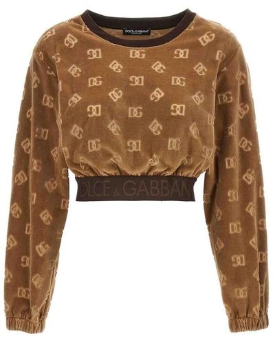 Dolce & Gabbana Cropped sweatshirt made in italy - Braun