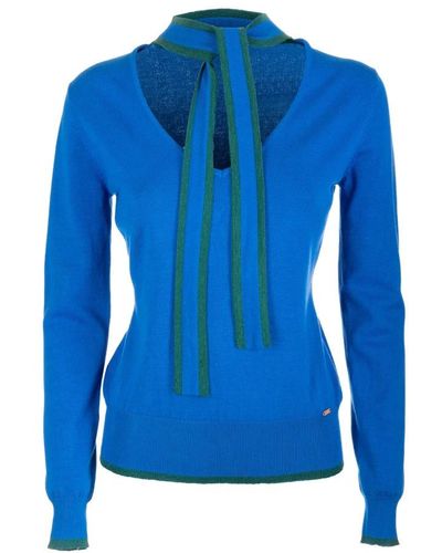 Fracomina V-Neck Knitwear - Blue