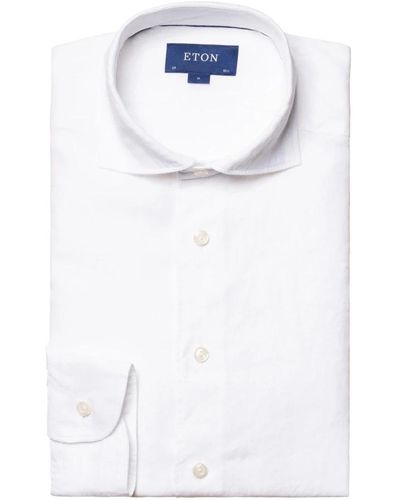 Eton Camicie blu a maniche lunghe - Bianco