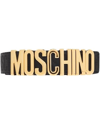 Moschino Belt with logo - Metallizzato
