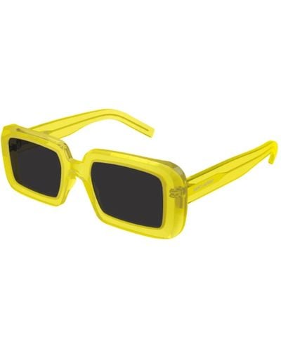 Saint Laurent Sunrise 52mm Rectangle Sunglasses - Yellow