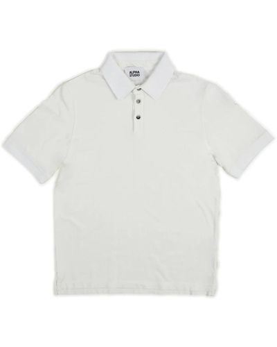 Alpha Studio Weißes ice cotton polo shirt
