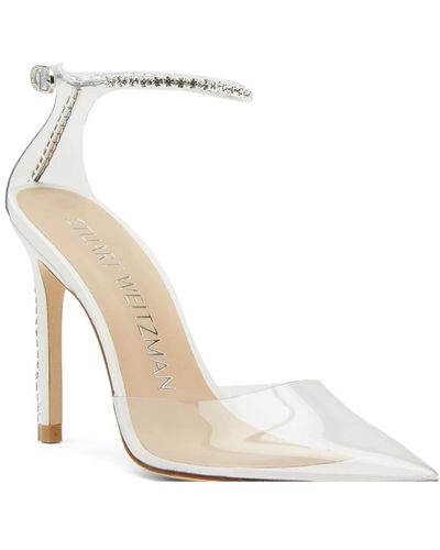 Stuart Weitzman Glam 100 strap pump sandalias - Blanco