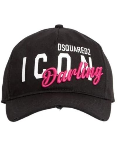 DSquared² Icon darling baseball cap pink bestickt - Schwarz
