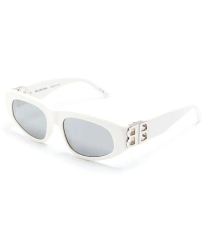 Balenciaga Weiße sonnenbrille mit originalzubehör