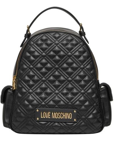 Love Moschino Schwarzer rucksack aus kunstleder