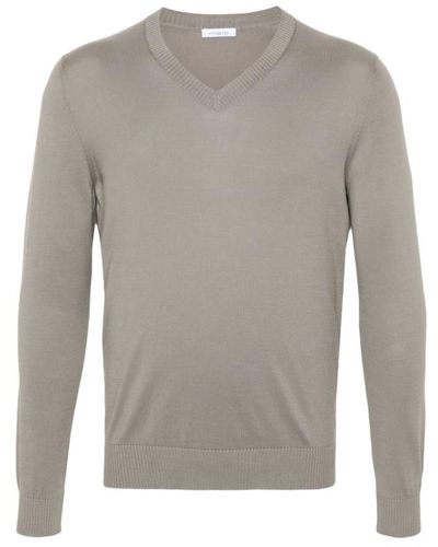Malo Dunkel sand v-ausschnitt pullover,v-neck-strickwege,v-neck knitwear,soft stone v-neck sweater - Weiß