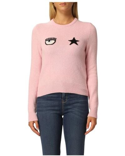 Chiara Ferragni Round-Neck Knitwear - Pink
