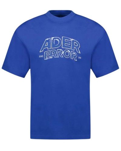 Adererror Blaues baumwoll-t-shirt - stilvolles design