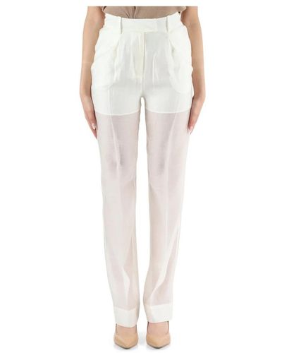 Calvin Klein Straight Trousers - White