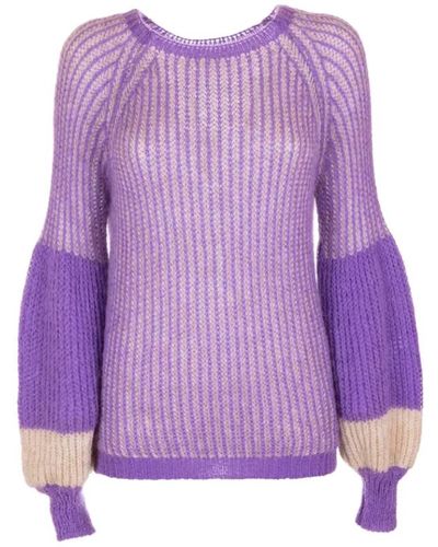 Fracomina Round-Neck Knitwear - Purple