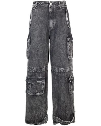ICON DENIM Cargo wide leg low waist jeans - Grau