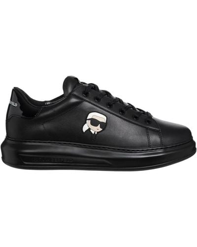 Karl Lagerfeld K/ikonik kapri sneakers - schnürverschluss, einfaches muster - Schwarz