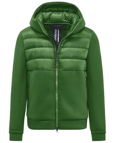 Bomboogie Versatile giacca bimateriale con cappuccio - Verde