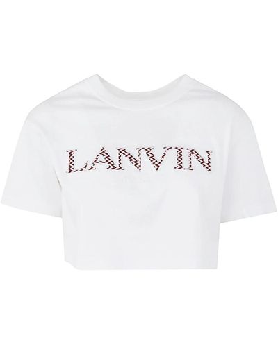 Lanvin Besticktes crop t-shirt - Weiß