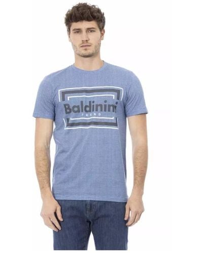 Baldinini Elevated casual magliette blu con frontprint