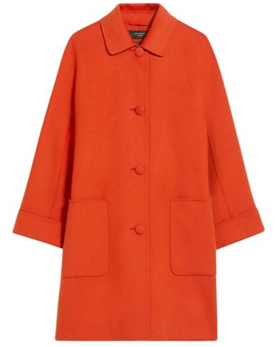 Max Mara Coats > single-breasted coats - Orange