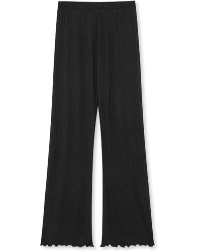 Mads Nørgaard Pantalones lonnie suaves y elegantes en negro