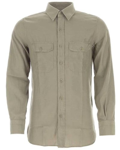 Tom Ford Graues cupro-blend-shirt - stilvoll und bequem