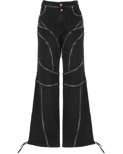 Versace Jeans Couture Wide trousers - Negro