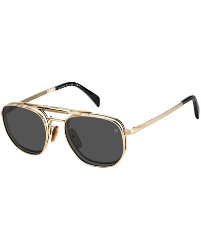 David Beckham Gold schwarz/grau clip-on sonnenbrille - Mettallic