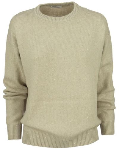 Brunello Cucinelli Diamante cashmere silk crew neck sweater - Verde