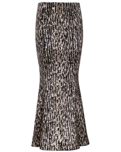 Balmain Long skirt with sequin embroidery - Negro