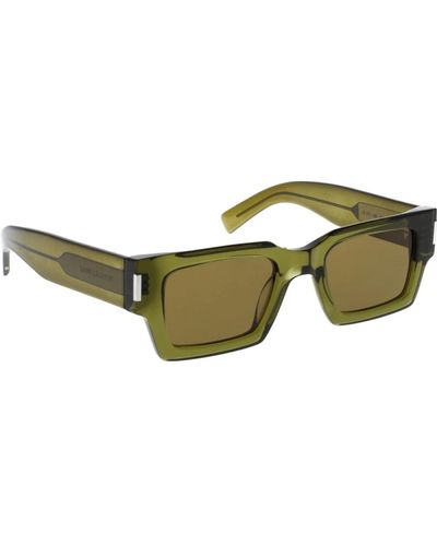 Saint Laurent Ikonoische sonnenbrille mit einheitlichen gläsern - Grün