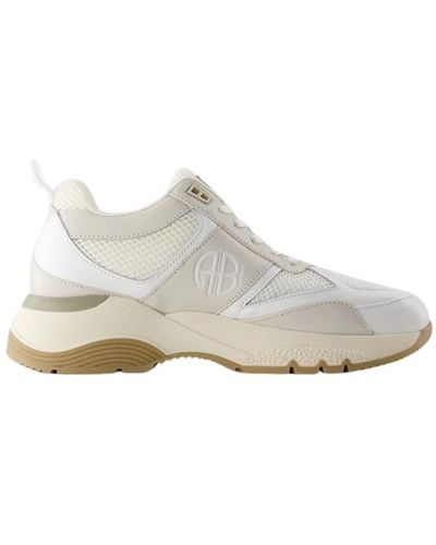 Anine Bing Sneakers in pelle bianca con plateau - Bianco