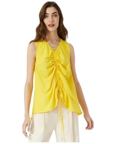 Manila Grace Top without sleeves with drawstring art. c290vu - Amarillo