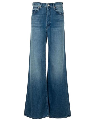 Mother Helle denim ditcher roller sneak jeans - Blau