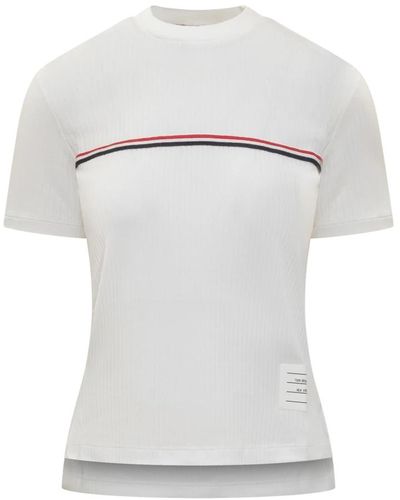 Thom Browne Tops > t-shirts - Blanc