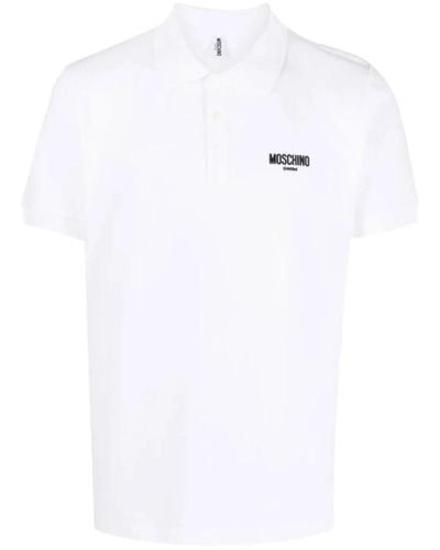 Moschino Polo bianca con stampa logo - Bianco