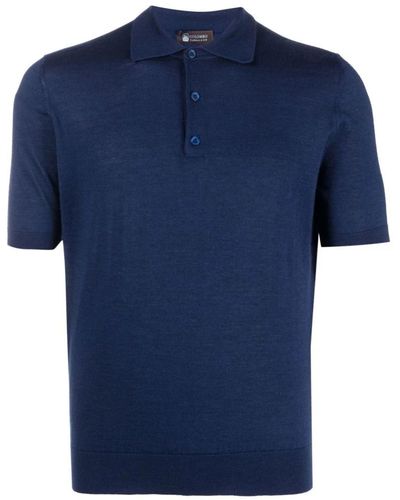 Colombo Luxuriöses cashmere silk polo shirt - Blau