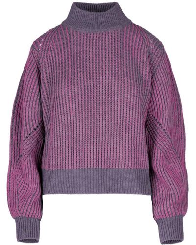 Bomboogie Lupetto donna bicolore in tricot misto lana - Viola