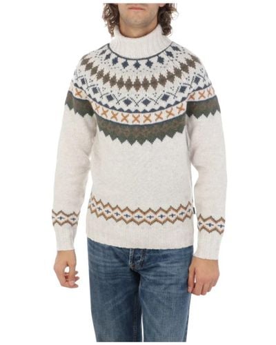 Barbour Fair isle rollneck sweater - Grigio