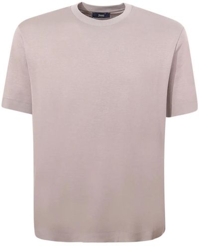 Herno Dove grey crew-neck t-shirt - Pink
