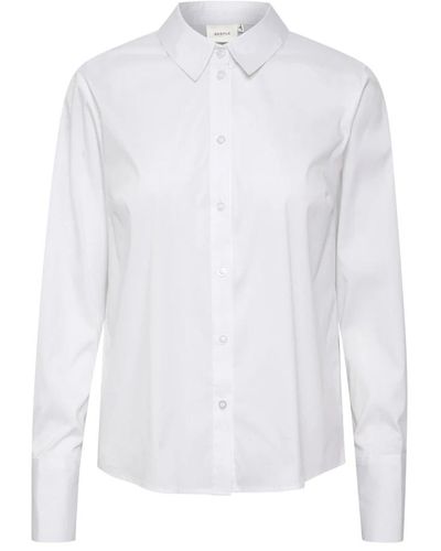 Gestuz Camisa clásica con mangas largas y cierre de botones - Blanco