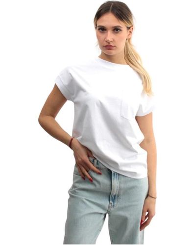 Liviana Conti Weißes baumwoll-t-shirt mit kurzen ärmeln