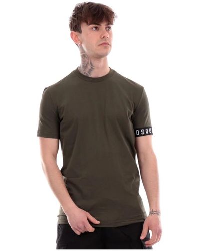DSquared² Ikonic grünes militärärmel t-shirt - Braun