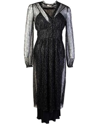 Lardini Black long embellished dress with petticoat - Nero